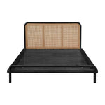 Norah Rattan Queen Bed (Black, Natural)