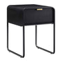 Leroy Brass Handle Bedside Table - Black