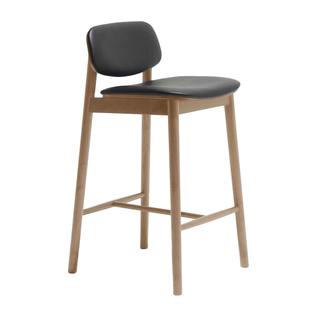 Life Interiors - Shop Lando Leather Bar Stool (Oak) & Furniture Online ...