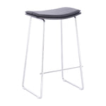 Hendrix Backless Bar Stool (Black, Black Leather)