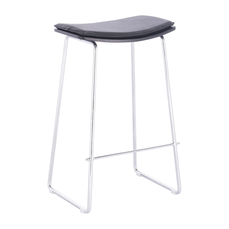 Hendrix Backless Bar Stool (Black, Black Leather)