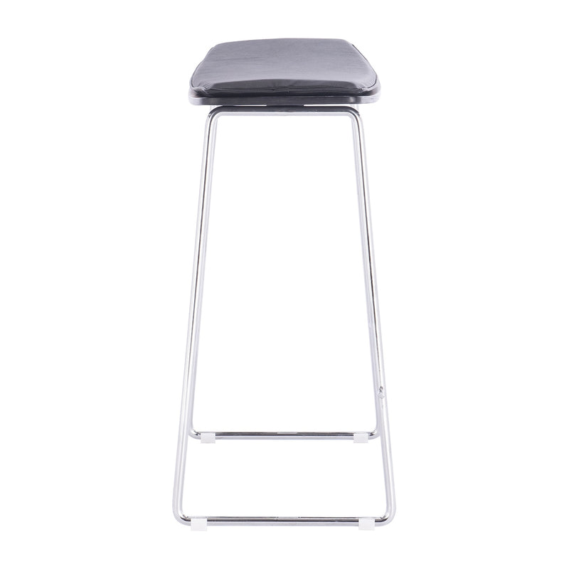 Hendrix Backless Bar Stool (Black, Black Leather)