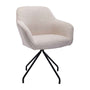 Levi Swivel Fabric Dining Arm Chair - Cream / Black