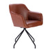 Levi Swivel Leatherette Dining Arm Chair