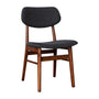 Ari Fabric Dining Chair - Black / Walnut