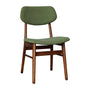 Ari Fabric Dining Chair - Green / Walnut