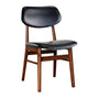 Ari Leather Dining Chair (Walnut) - Black