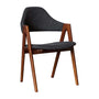 Sergio Fabric Dining Chair - Black / Walnut