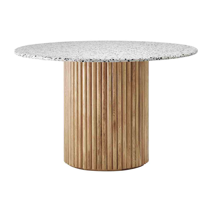 Cosmos Dining Table (Oak, Terrazzo, 105cm)
