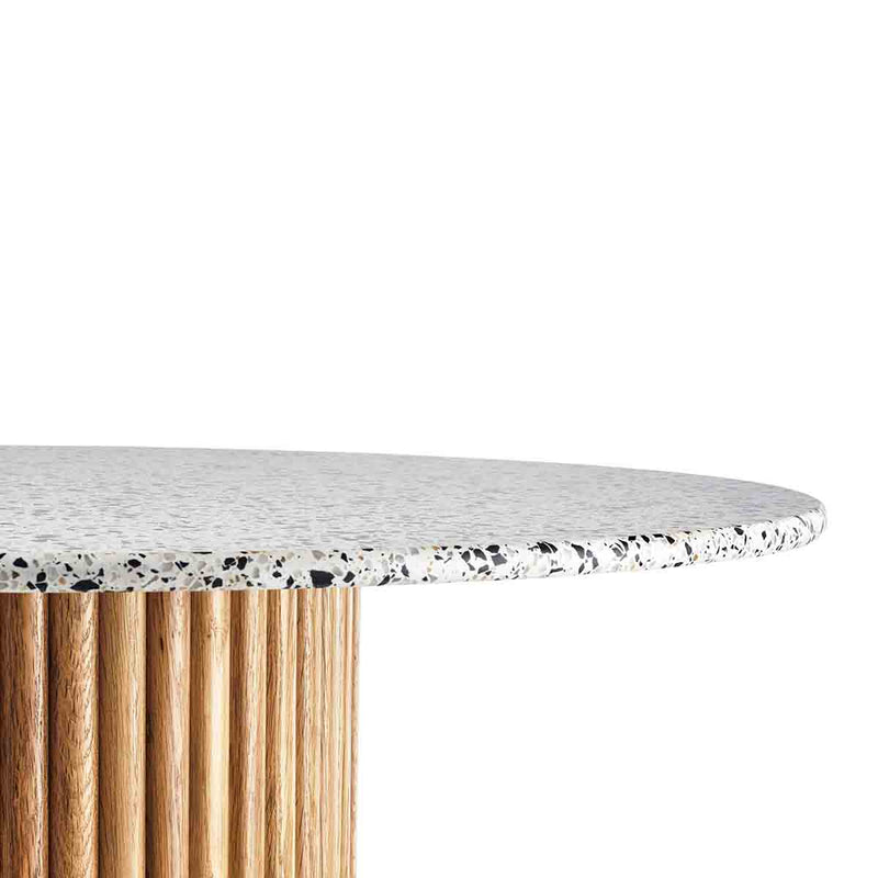 Cosmos Dining Table (Oak, Terrazzo, 105cm)