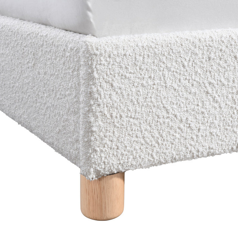 Archie Boucle King Bed (White)