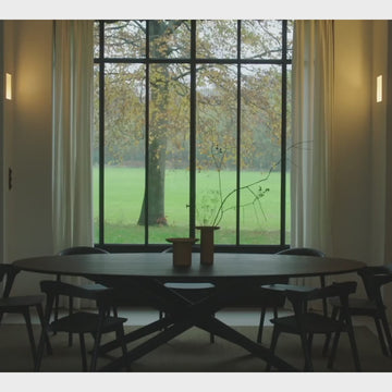 Mikado Round Dining Table (Oak Black, 150cm)