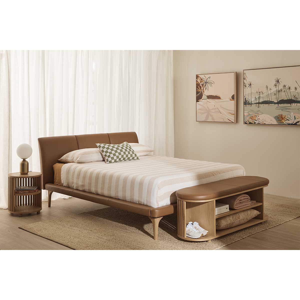 Atlanta Leather King Bed Tan Life Interiors