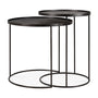 Tray Round Side Table Set of 2 - Black