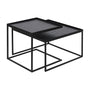 Tray Square Coffee Table Set of 2 - Black / 52cm