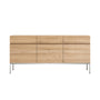 Ligna 3 Door Sideboard - Oak / Stainless Steel