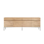 Ligna 4 Door Sideboard - Oak / Stainless Steel