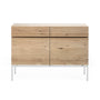 Ligna 2 Door Sideboard - Oak / Stainless Steel