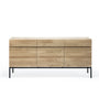 Ligna 3 Door Sideboard - Oak / Black Metal