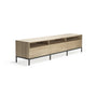 Ligna 3 Door TV Unit - Oak / Black Metal