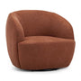 Elise Fabric Swivel Armchair - Rust