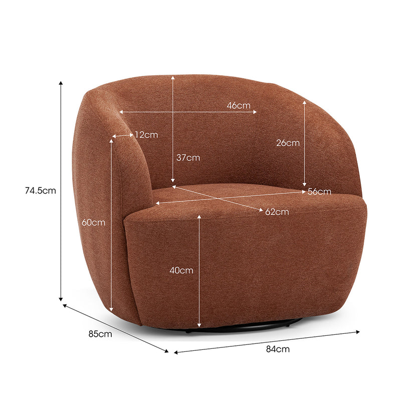 Elise Fabric Swivel Armchair