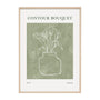 Bouquet Outline Framed Print - Sage / 44 x 62cm
