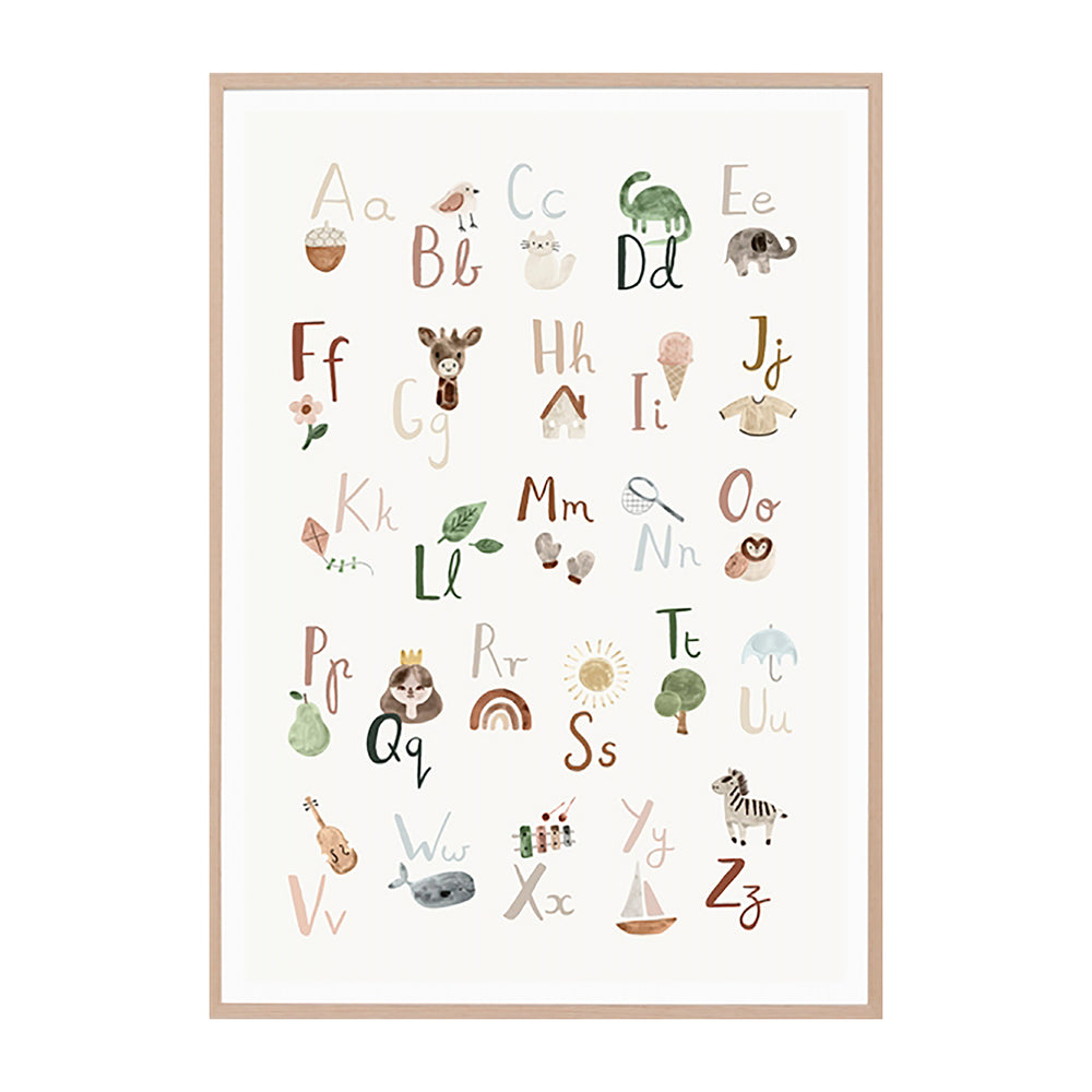 Watercolour Alphabet Pastel Print