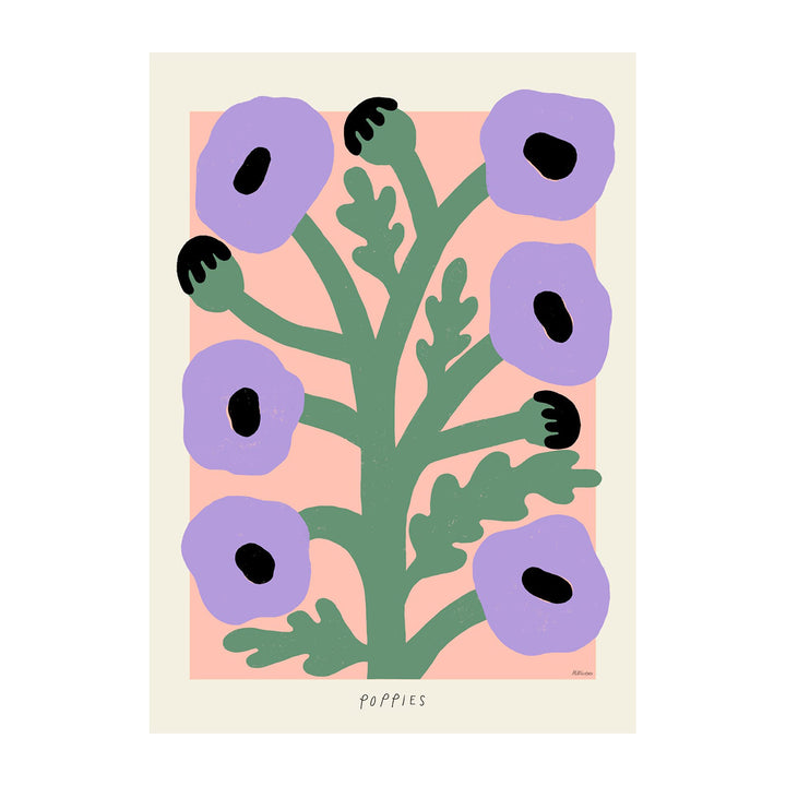 Purple Poppies Print