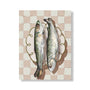 Catch of the Day Portrait Art Print - Neutral / Oak Framed Canvas / 60 x 90cm