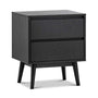 Reese 2 Drawer Bedside Table - Black Oak