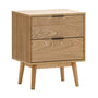 Reese 2 Drawer Bedside Table - Oak