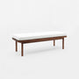 Scout Boucle Bench - Ecru / Walnut