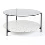 Maddox Coffee Table - Black / White Terrazzo