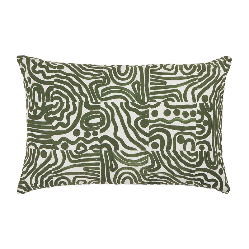 Life x Bonnie &amp; Neil Ocean Swell Cushion (Light, Dark Khaki, 40x60)