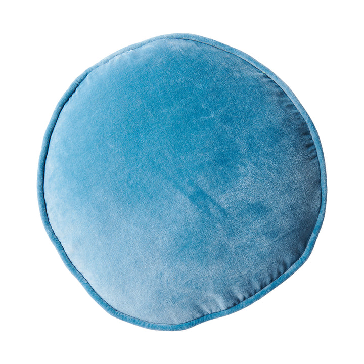 Adriatic Blue Velvet Pea Cushion