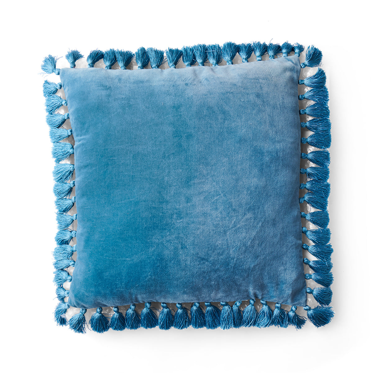 Blue best sale tassel cushion