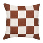 Big Check Square Cushion - Rust