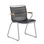 Click Outdoor Dining Chair with Armrest - Black