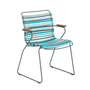 Click Outdoor Dining Chair with Armrest - Blue Stripe