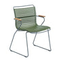 Click Outdoor Dining Chair with Armrest - Olive Green