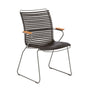 Click Outdoor Tall Back Dining Chair With Armrest - Black