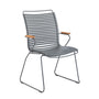 Click Outdoor Tall Back Dining Chair With Armrest - Dark Grey