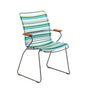 Click Outdoor Tall Back Dining Chair With Armrest - Blue Stripe