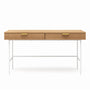 Marco Modern Ripple Desk - Natural Oak / White