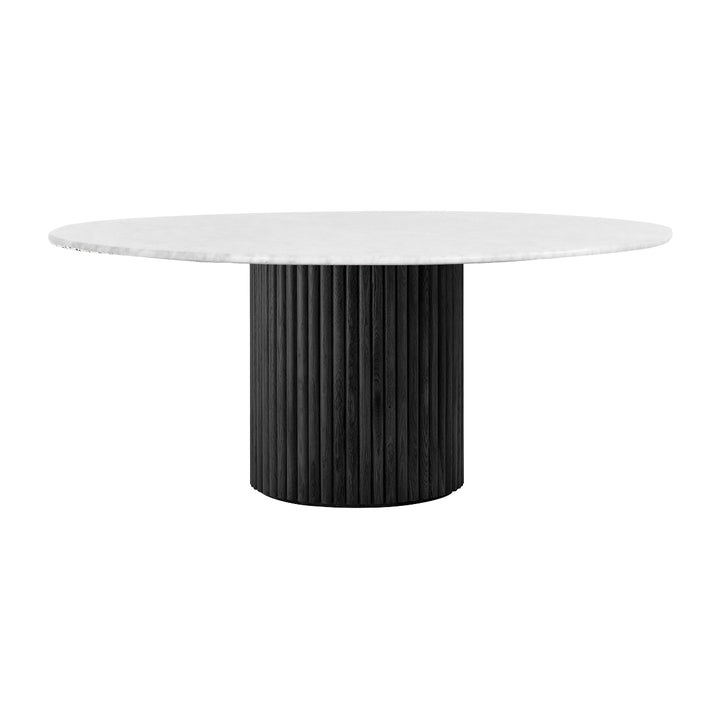 Cosmos Dining Table (Black Oak, Carrara Marble, 150cm)