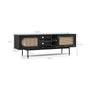 Thea Rattan 3 Door Entertainment Unit - Black