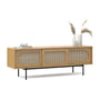 Thea Rattan 3 Door Entertainment Unit - Oak