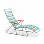 Click Sunlounger with Armrest - Blue Stripe