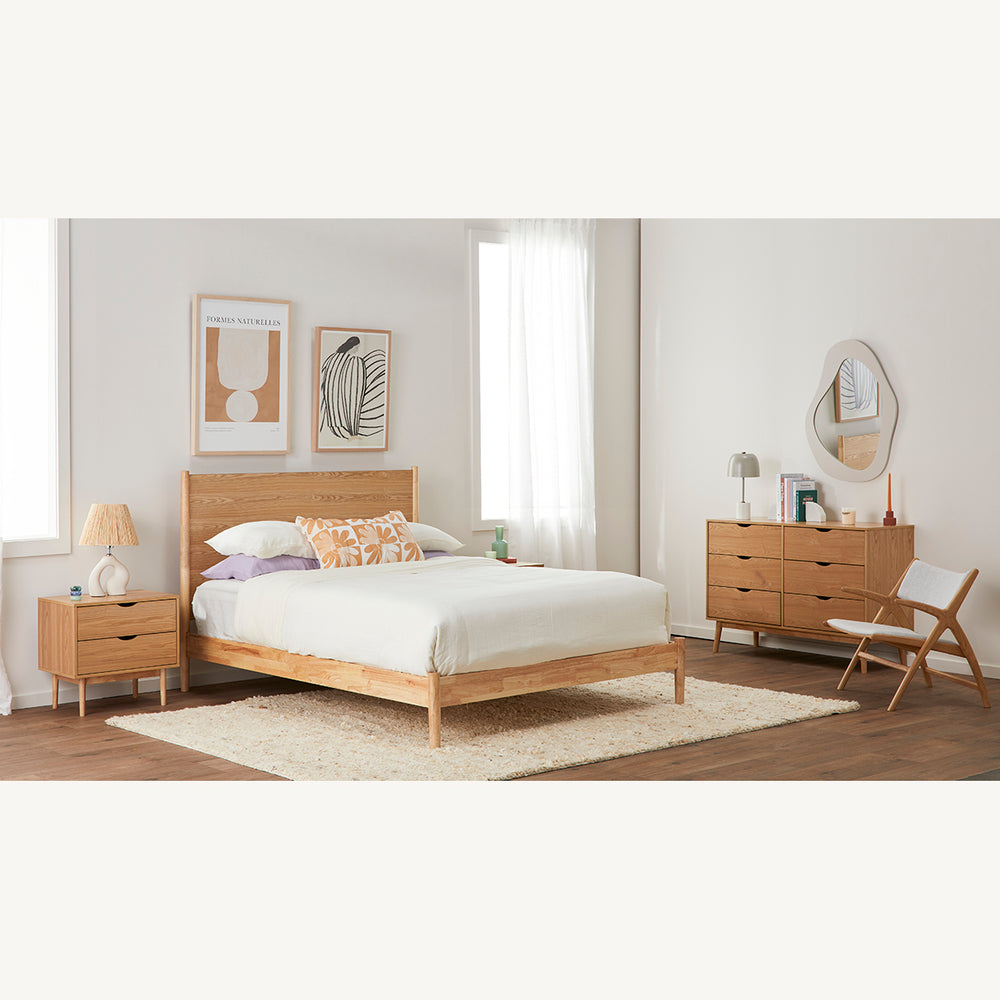 Luna Timber Double Bed (Oak)